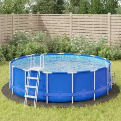 New The Living Store poolunderlag Ø428 cm polyester-geotekstil lysegrå - Poolovertræk Pool- & Spatilbehør
