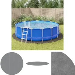 Pool- & Spatilbehør^The Living Store poolunderlag Ø550 cm polyester-geotekstil lysegrå - Poolovertræk