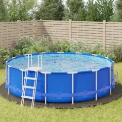 Pool- & Spatilbehør^The Living Store poolunderlag Ø550 cm polyester-geotekstil lysegrå - Poolovertræk