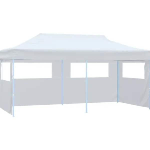 New The Living Store pop op-festtelt 3x6 m med sidevægge foldbart stål hvid - Festtelte & havepavilloner Telte & Lysthuse