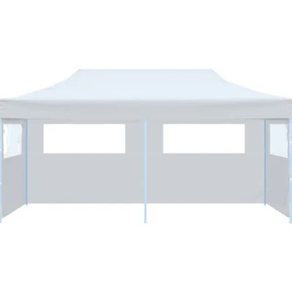 New The Living Store pop op-festtelt 3x6 m med sidevægge foldbart stål hvid - Festtelte & havepavilloner Telte & Lysthuse