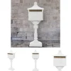 Postkasser & Brevindkast^The Living Store postkasse med piedestal aluminium vintagestil rustbestandig hvid - Postkasser