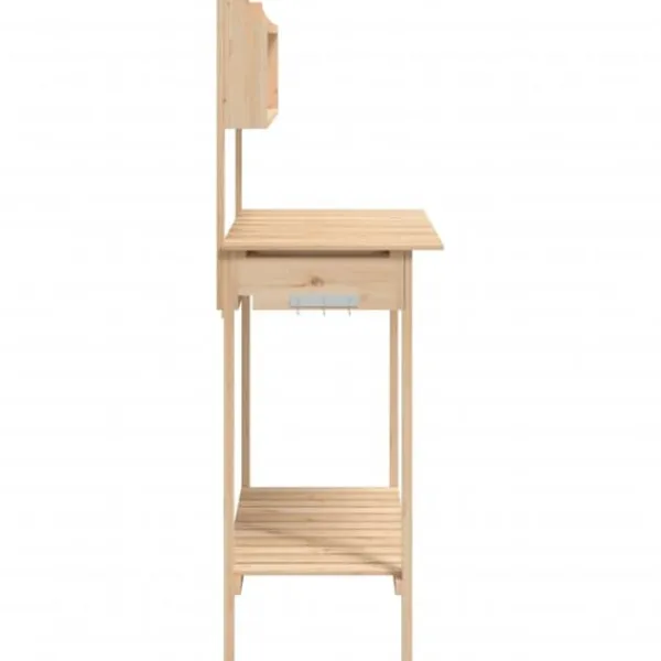 Discount The Living Store pottebænk med vask 147,5x44x139,5 cm massivt grantræ - Planteborde Plantningsbænke