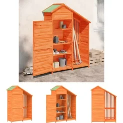 Skure, Garager & Carports^The Living Store redskabsskur til haven 120x53,5x170 cm massivt fyrretræ brun - Skure & Redskabsskure