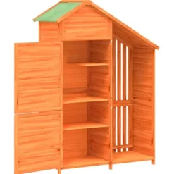 Skure, Garager & Carports^The Living Store redskabsskur til haven 120x53,5x170 cm massivt fyrretræ brun - Skure & Redskabsskure