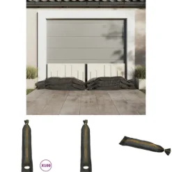 Discount The Living Store sandsække 100 stk. 103x25 cm HDPE mørkegrøn - Opbevaring til industri Jord & Sand