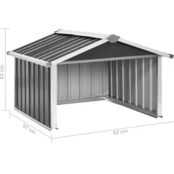 New The Living Store skur til robotplæneklipper 92x97x63 cm galvaniseret stål grå - Skure & Redskabsskure Skure, Garager & Carports