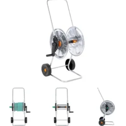 Hot The Living Store slangetromle til 50 m 1/2" eller 35 m 3/4" slange stål - Opbevaring af haveslanger Vanding