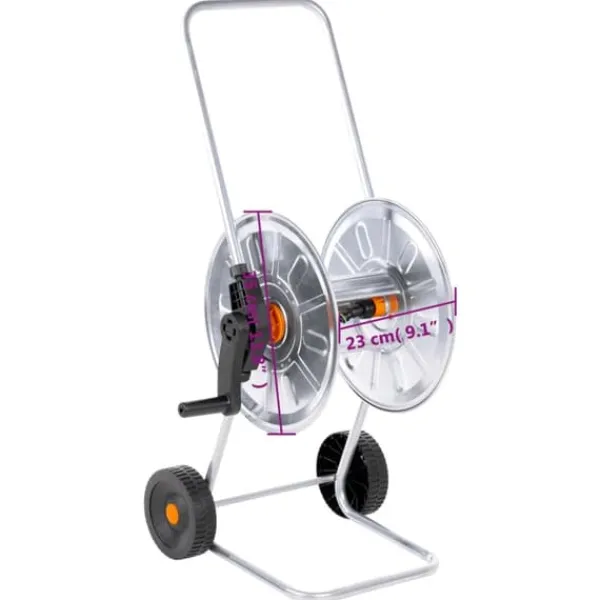 Hot The Living Store slangetromle til 50 m 1/2" eller 35 m 3/4" slange stål - Opbevaring af haveslanger Vanding