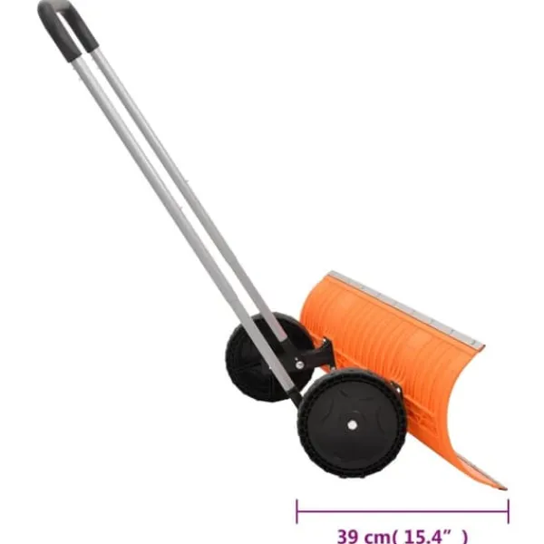 Snerydning^The Living Store sneskovl med udvideligt håndtag 96 cm stålblad orange - Sneskovle
