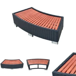 Pool- & Spatilbehør^The Living Store spatrin i polyrattan 92 x 45 x 25 cm sort - Poolstiger