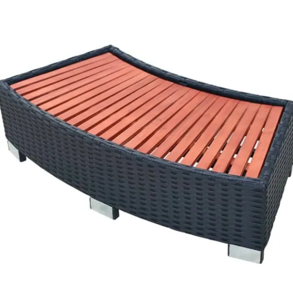 Pool- & Spatilbehør^The Living Store spatrin i polyrattan 92 x 45 x 25 cm sort - Poolstiger