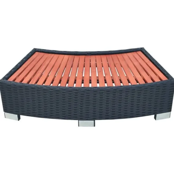 Pool- & Spatilbehør^The Living Store spatrin i polyrattan 92 x 45 x 25 cm sort - Poolstiger