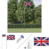 Flag & Vindposer^The Living Store Storbritannien flag og flagstang 6,23 m aluminium - Flag & vimpler