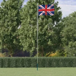 Flag & Vindposer^The Living Store Storbritannien flag og flagstang 6,23 m aluminium - Flag & vimpler
