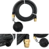 Vanding^The Living Store sugeslange med messingkoblinger 1,1" 7 m PVC sort - Haveslanger