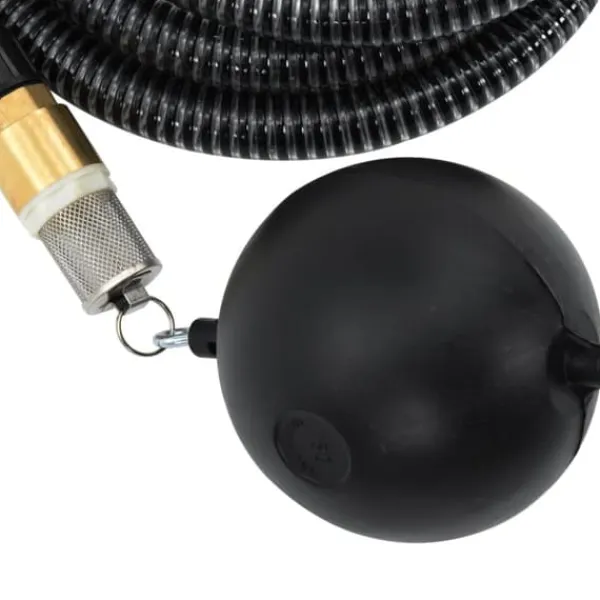 Vanding^The Living Store sugeslange med messingkoblinger 1,1" 7 m PVC sort - Haveslanger