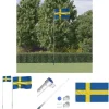 Sale The Living Store Sverige flag og flagstang 5,55 m aluminium - Flag & vimpler Flag & Vindposer
