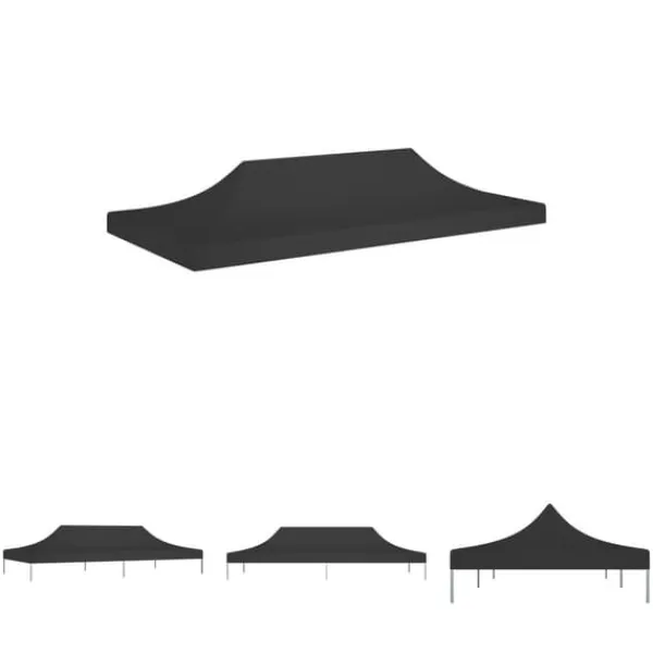 Sale The Living Store tag til festtelt 6x3 m 270 g/m² sort - Festtelte & havepavilloner – tage Telte & Lysthuse