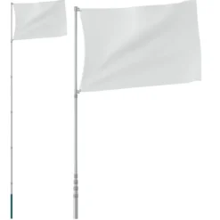 Flag & Vindposer^The Living Store teleskopflagstang 5,5 m aluminium sølvfarvet - Flag & vimpler