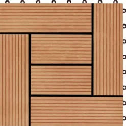 Havedekorationer^The Living Store terrassefliser 22 stk. 30 x 30 cm 2 m2 WPC teakfarve - Gulve