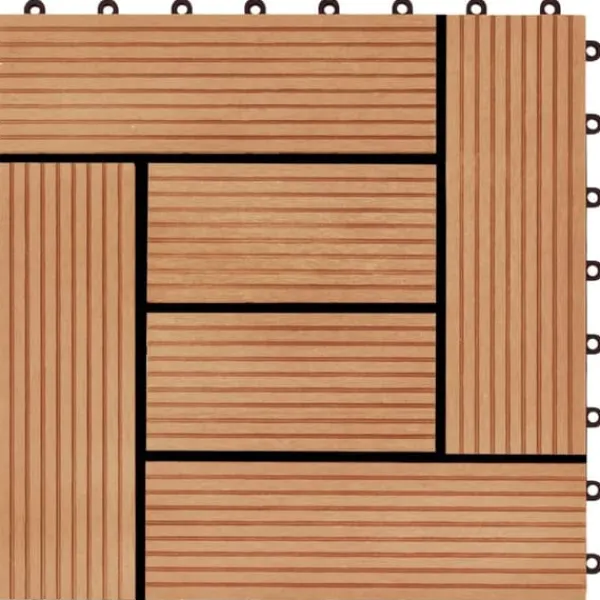 Havedekorationer^The Living Store terrassefliser 22 stk. 30 x 30 cm 2 m2 WPC teakfarve - Gulve