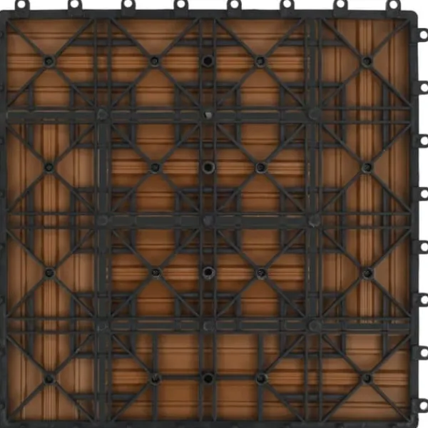 Havedekorationer^The Living Store terrassefliser 22 stk. 30 x 30 cm 2 m2 WPC teakfarve - Gulve