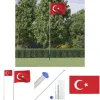 Flag & Vindposer^The Living Store Tyrkiet flag og flagstang 6,23 m aluminium - Flag & vimpler