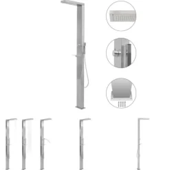 Sale The Living Store udendørsbruser firkantet design rustfrit stål - Pool & spa – tilbehør Pool- & Spatilbehør