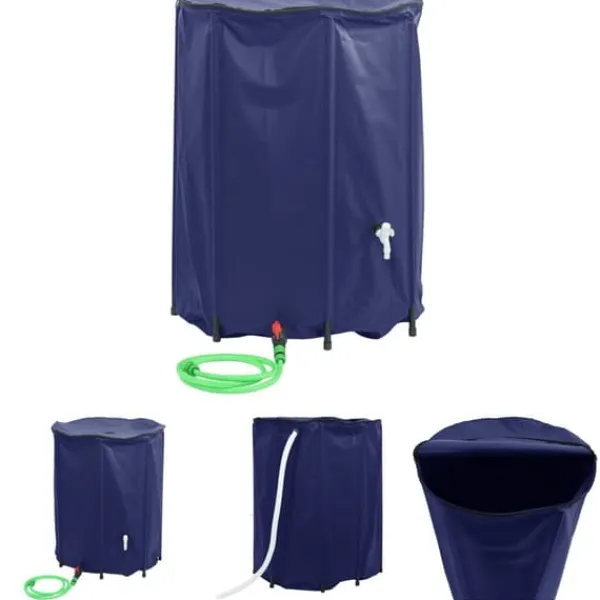 Regntønder^The Living Store vandtank med hane sammenfoldelig 1350 l PVC - Vandingsartikler