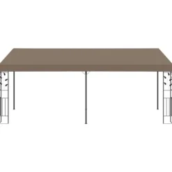 Telte & Lysthuse^The Living Store vægmonteret pavillon 6x3x2,5 m gråbrun - Festtelte & havepavilloner