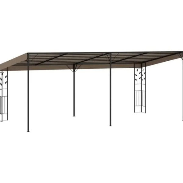 Telte & Lysthuse^The Living Store vægmonteret pavillon 6x3x2,5 m gråbrun - Festtelte & havepavilloner
