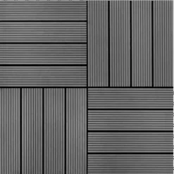 Discount The Living Store WPC-fliser 30 x 30 cm 11 stk. 1 m2 grå - Gulve Havedekorationer