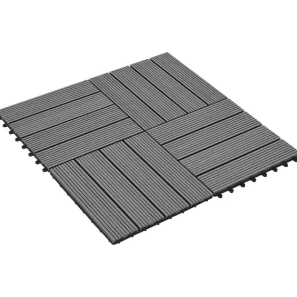 Discount The Living Store WPC-fliser 30 x 30 cm 11 stk. 1 m2 grå - Gulve Havedekorationer