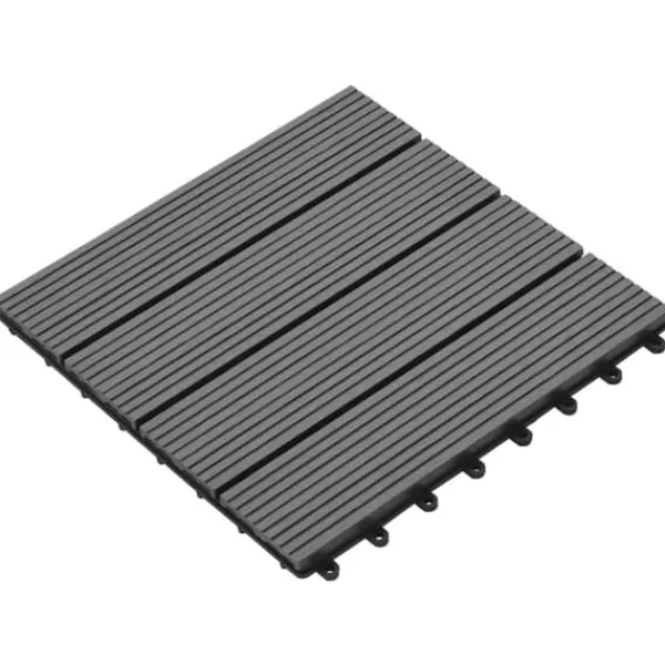 Discount The Living Store WPC-fliser 30 x 30 cm 11 stk. 1 m2 grå - Gulve Havedekorationer