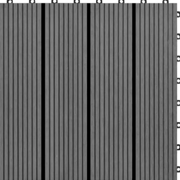 Discount The Living Store WPC-fliser 30 x 30 cm 11 stk. 1 m2 grå - Gulve Havedekorationer