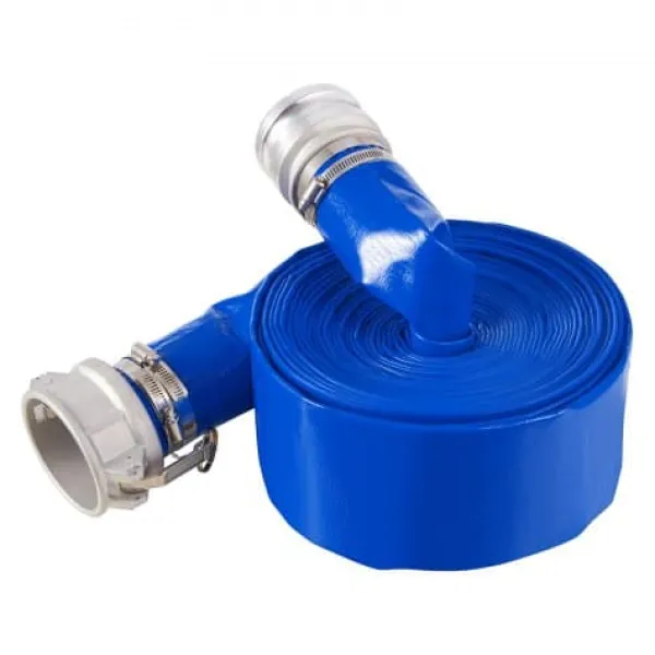 Pool- & Spatilbehør^Tilbageskylslange 76x1520 cm Blå PVC med Klemmer og Aluminiumsbeslag