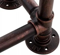 Outlet Tinos Bronze Metal Firewood Rack - Industrial Design, 178x178x25 cm, 17kg Tilbehør Til Brændeovne & Pejse