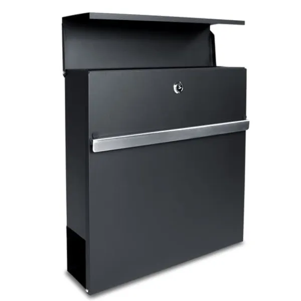 Discount Tofarvet postkasse, elegant, firkantet, med åbningsflap, avisholder Postkasser & Brevindkast