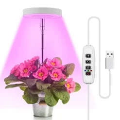 Kit Til Plante- & Urtedyrkning^3,5-tommers hvidt varmt lys 5W justerbar plantelys med USB og timer