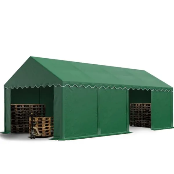 Sale TOOLPORT Lagertelt 4x8 m opbevaringstelt PVC 700 N mørkegrøn vandtæt Telte & Lysthuse