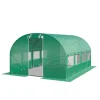 Drivhus^TOOLPORT Tunneldrivhus Drivhus 3x4m stabilt & holdbart med vindue - 180 g/m² tyk PE-presenning grøn transparent