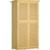 Skure, Garager & Carports^Træ redskabsskur m. asfalt tag, 4 rum, natur, 87x46,5x160cm