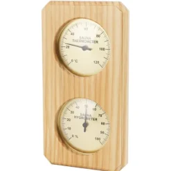 Sauna^Træ Sauna Hygrothermograph Guldplade 0 til 120 Celsius 0 til 100 Luftfugtighed Sauna Termometer til indendørs familie