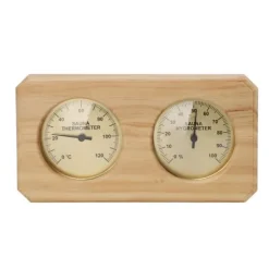 Sauna^Træ Sauna Termometer Hygrometer 2 i 1 Luftfugtighed Temperaturmåling Indendørs termometer Luftfugtighedsmåler til Hotel Sauna Room
