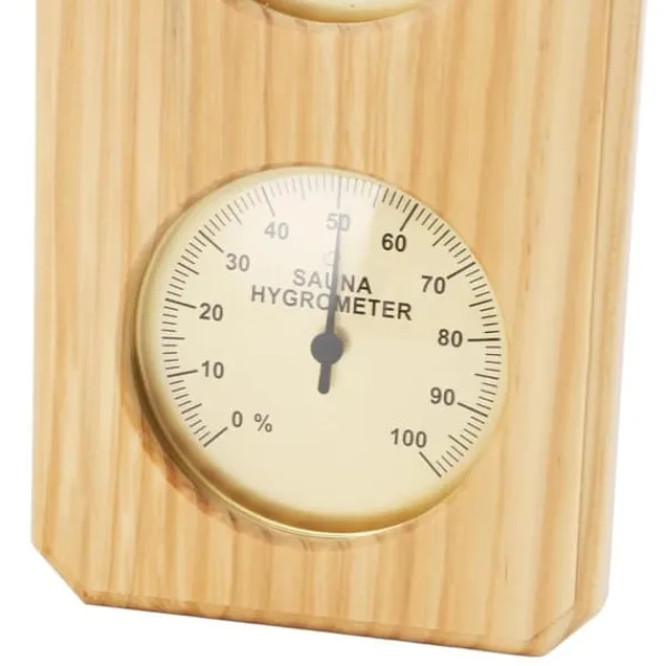 Best Træ Sauna Termometer Hygrometer Forgyldt 0 til 120 Grader Celsius 0 til 100 Luftfugtighed Sauna Termometer til Indendørs Brug Sauna