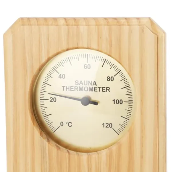 Best Træ Sauna Termometer Hygrometer Forgyldt 0 til 120 Grader Celsius 0 til 100 Luftfugtighed Sauna Termometer til Indendørs Brug Sauna