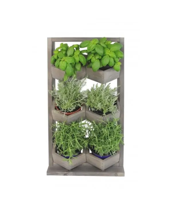 Plantestativer^Træ vertikale plantekasser RD-8/2x3 - Grå