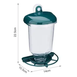 Clearance Transparent Fuglefoderautomat Automatisk Plastik Fuglefoderautomat med Sugekopper Til Fugle & Småvildt