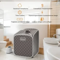 Sauna^Transportabel Dampsauna Spa, 85x84x106 cm, Sort